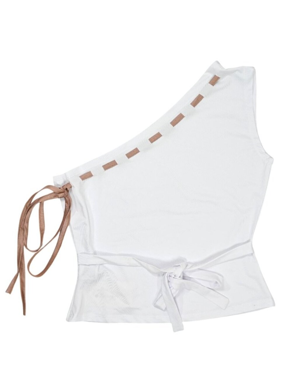 Amelie Teje Giselle Top in Tan White